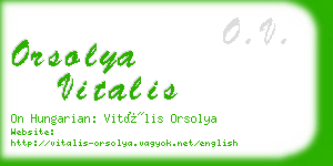 orsolya vitalis business card